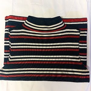Nine West striped turtle next red black and white professional looking sweater
